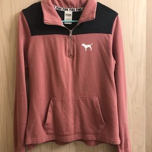 Pink Quarter Zip Up Sweatshirt